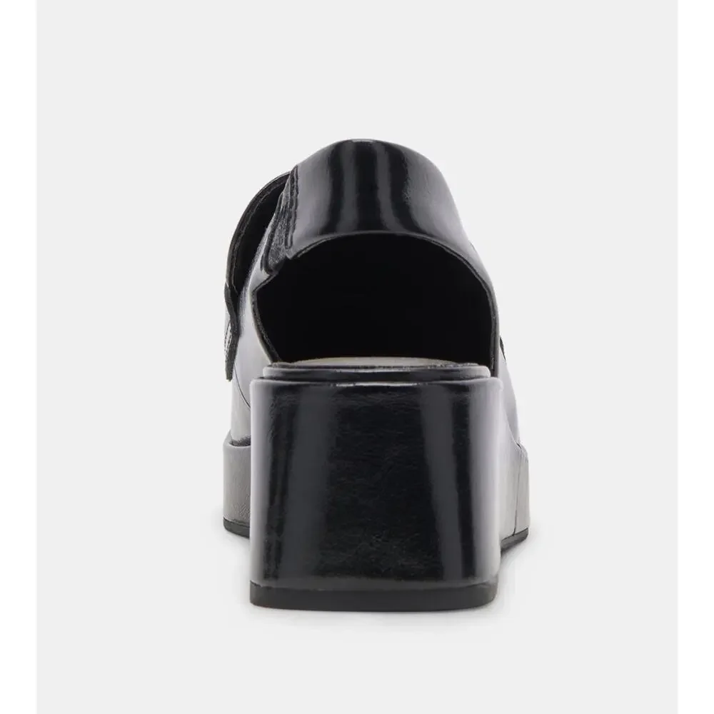 Dolce Vita Nada Black Crinkle Patent Loafer 9